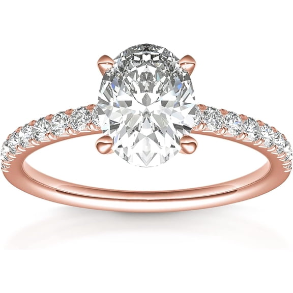 14K Gold Plated Engagement Ring For Women | Wedding Ring For Women | Oval Womens Fake Engagement Ring