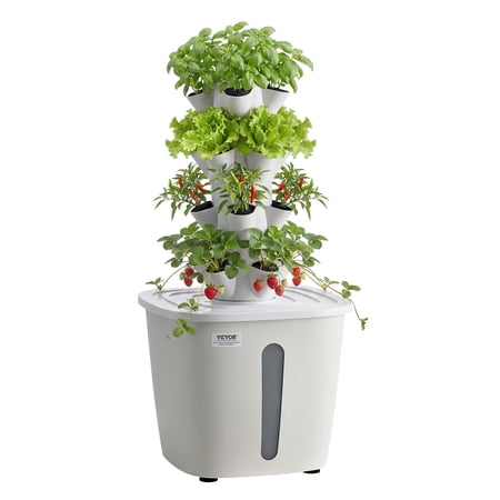 VEVOR Hydroponic Tower, 20 Pods 4 Tiers Hydroponics Growing System Kit, Vertical Home Hydronic Garden with 20L Water Tank & Pump, Planter Plants Germination Kit for Indoor Herbs, Fruits, Vegetables