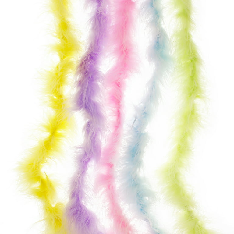 Full and Fluffy Marabou Feather Boa Soft Pastel Rainbow Variety Pack 2 Yard  Lengths - 5pcs
