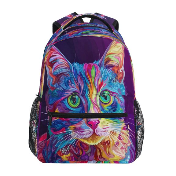Backpack 16x11.4x6.9 Inches Fashion Backpack Shopping Travel Outing Backpack Color Cartoon Cool Cat