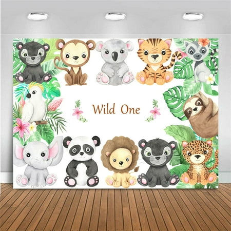Image of 3D Cartoon Animal Printed Wall Decoration Poster Paper Newborn Baby Party Background Fabric Banner 6×4FT(1.8M×1.2M)