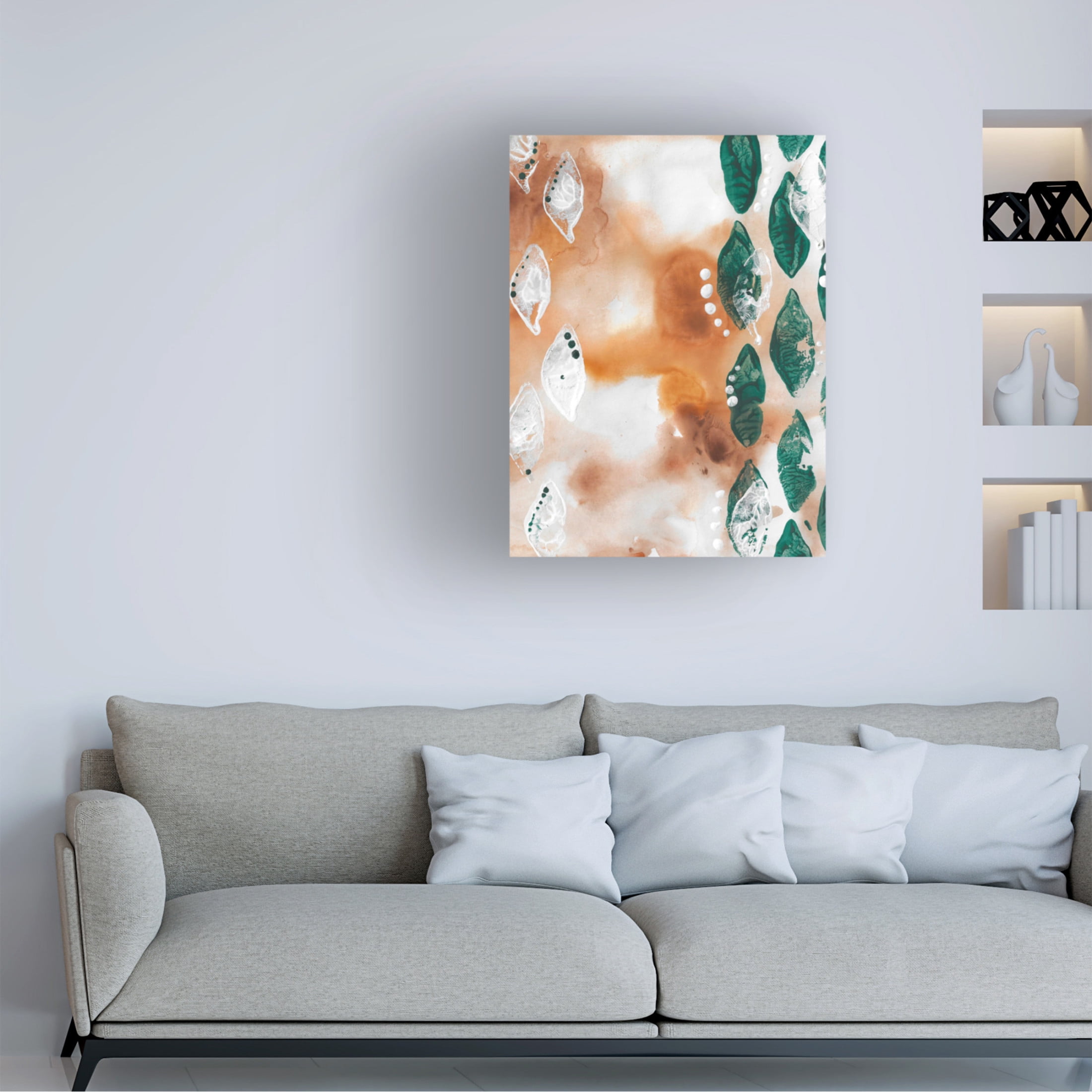 Canvas Wall Art - Maliq 'Leafy' Wall Art for Living Room, Bedroom, or Office Décor by Trademark Fine Art - 14 x 19 Inches