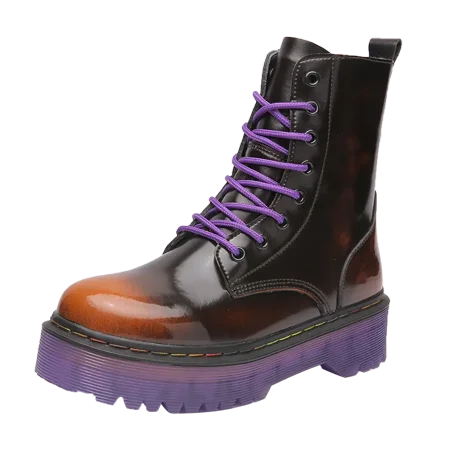 

Women‘s Fashion Platform Lace Up Combat Boots Ankle High Side Zipper Boots Women‘s Footwear