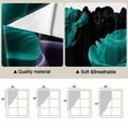 thumbnail image 3 of Teal Blue Rose Kitchen Window Curtains, Swag Curtains Valance for Bedroom Living Room Bathroom, Vintage Abstract Garden Flower Floral Black Rod Pocket Window Curtain Block Drapes 2 Panels 36"x45", 3 of 9