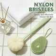 thumbnail image 4 of Amaopus 2 Pcs Back Scrubber for Shower, 15" Loofah with Handle, Back Shower Brush with Bristles and Loofah, Dry Brushing Body Brush for Cleanse Back and Hard to Reach Areas with Curved Long Handle, 4 of 7