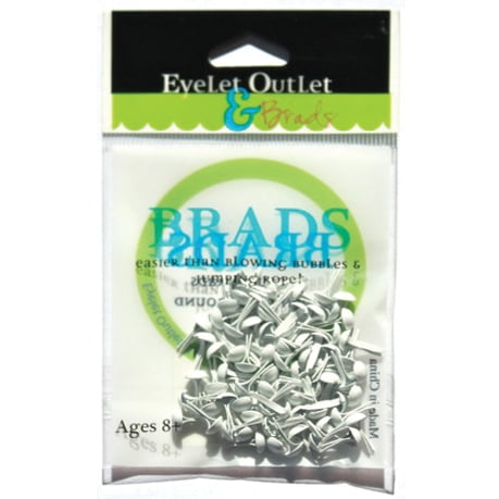 Eyelet Outlet Round Brads 4mm 70/Pkg-White