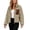 Khaki 01, variant on Karymi Going Out Tops for Women Stand Collar Full Zip Fleece Jacket, Color Block Contrast Pocket Long Sleeve Warm Coat with Side Pockets for Fall Winter Tops for Women Trendy