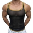 thumbnail image 4 of VBTAPA Sheer Mesh Tank Tops for Men See Through Sleeveless Muscle T-Shirts Stretch Gym Workout Undershirt Black M, 4 of 8