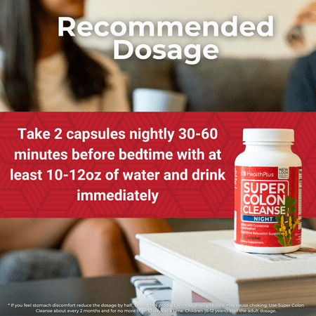 Health Plus Super Colon Cleanse Night Formula, 60 Capsules, 30 Servings
