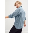 thumbnail image 2 of Ellos Women's Oversized Button-Front Denim Shirt, 2 of 5