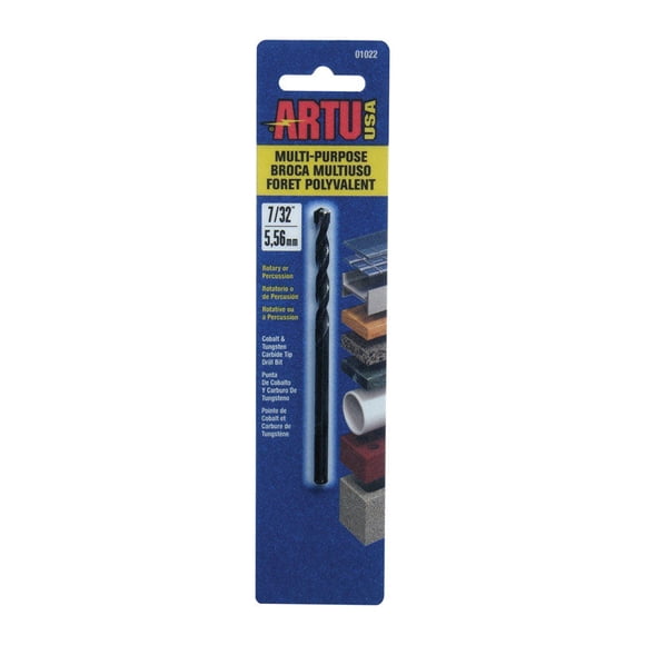Broca ARTU con punta de carburo de tungsteno de 7/32 pulgadas X 9,5 cm de largo