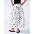 thumbnail image 2 of White Polka Dot A-Line Midi Skirt For Women, Flowing Cotton Skirt With Elastic Waistband, 2 of 8