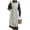 Coffee & Beige, variant on Fiykzur Toile Cross Back Apron for Women with Pockets - Water Repellent 100% Cotton Ruffle Aprons - Cute Pinafore Kitchen Apron
