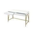 thumbnail image 4 of Bowery Hill Contemporary Vanity Desk in White High Gloss & Gold, 4 of 6