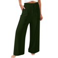 thumbnail image 2 of yunLCZ Pants Plus Size for Women Women Fashion Solid Color Cotton Elastic Long Pants Beach Leisure Trousers Work Clothes for Office, 2 of 4