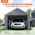 thumbnail image 2 of VEVOR Carport Canopy Car Canopy with Sidewalls and Windows 10x20ft or 12x20ft 12x20FT - Grey, 2 of 5