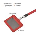 thumbnail image 3 of Uxcell 10.4cm Horizontal Badge Holder PU Leather ID Holder Detachable with 2 Slots and Neck Lanyard Red, 3 of 6