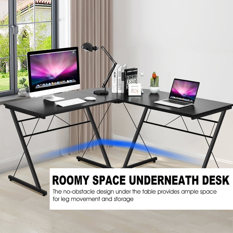 Costway Simple 59'' Corner L-Shaped Computer Table Desk for Home