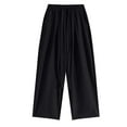 thumbnail image 7 of yillto Men Big and Tall Pant Straight Leg Loose Elastic Waist Drawstring Causal Trousers with Pockets, 7 of 7