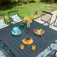 thumbnail image 2 of SUMMIT LIVING 9-Piece Outdoor Patio Dining Set with Large Square Table &  Swivel Chairs for 8, Black & Beige, 2 of 16