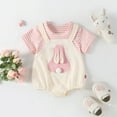 thumbnail image 2 of Easter Baby Outfit Short Sleeve Bunny Bodysuit Romper Summer Clothes Baby Girl Outfits 6-12 Months, 2 of 5