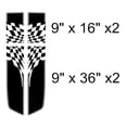 thumbnail image 2 of Clausen's World 9" Double CHECKERED Rally RACING STRIPES vinyl Decal - Compatible with Chevrolet Corvette C5, 2 of 8