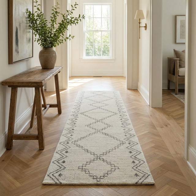 Rug Branch Casa Abstract Indoor Area Rug, Beige Cream, Boho - Living Room, Bedroom, Dining Room, and Kitchen