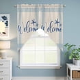 thumbnail image 6 of Swag Valance Curtains for Windows, Coastal Starfish Light Filtering Kitchen Curtains with Rod Pocket, Blue Beige Rustic Stripes Summer Ocean Window Treatment Valances for Living Room, 36x45 - 2 PCS, 6 of 9