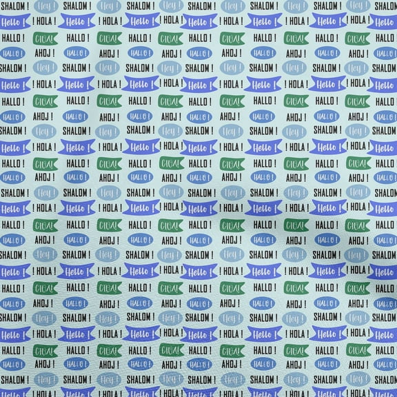 oneOone Polyester Spandex Medium Blue Fabric Text Sewing Fabric By The Yard Printed Diy Clothing Sewing Supplies 56 Inch Wide