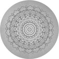 thumbnail image 1 of Ahgly Tapis d'Intérieur Lavable en Machine Rond Transitionnel Argent Platine Gris, 6 Pieds Rond, 1 of 7