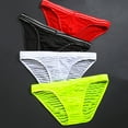 thumbnail image 6 of rygai Men Underpants Stripe Seamless Mesh Men Briefs for Inside Wear,Red L, 6 of 8