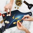 thumbnail image 4 of Earth Cutting Board, Planet from the Space at Night Galactic Astronomy Themed Ethereal Interstellar Image, Tempered Glass Cutting and Serving Board, Wine Bottle Shape, Dark Blue, by Ambesonne, 4 of 5