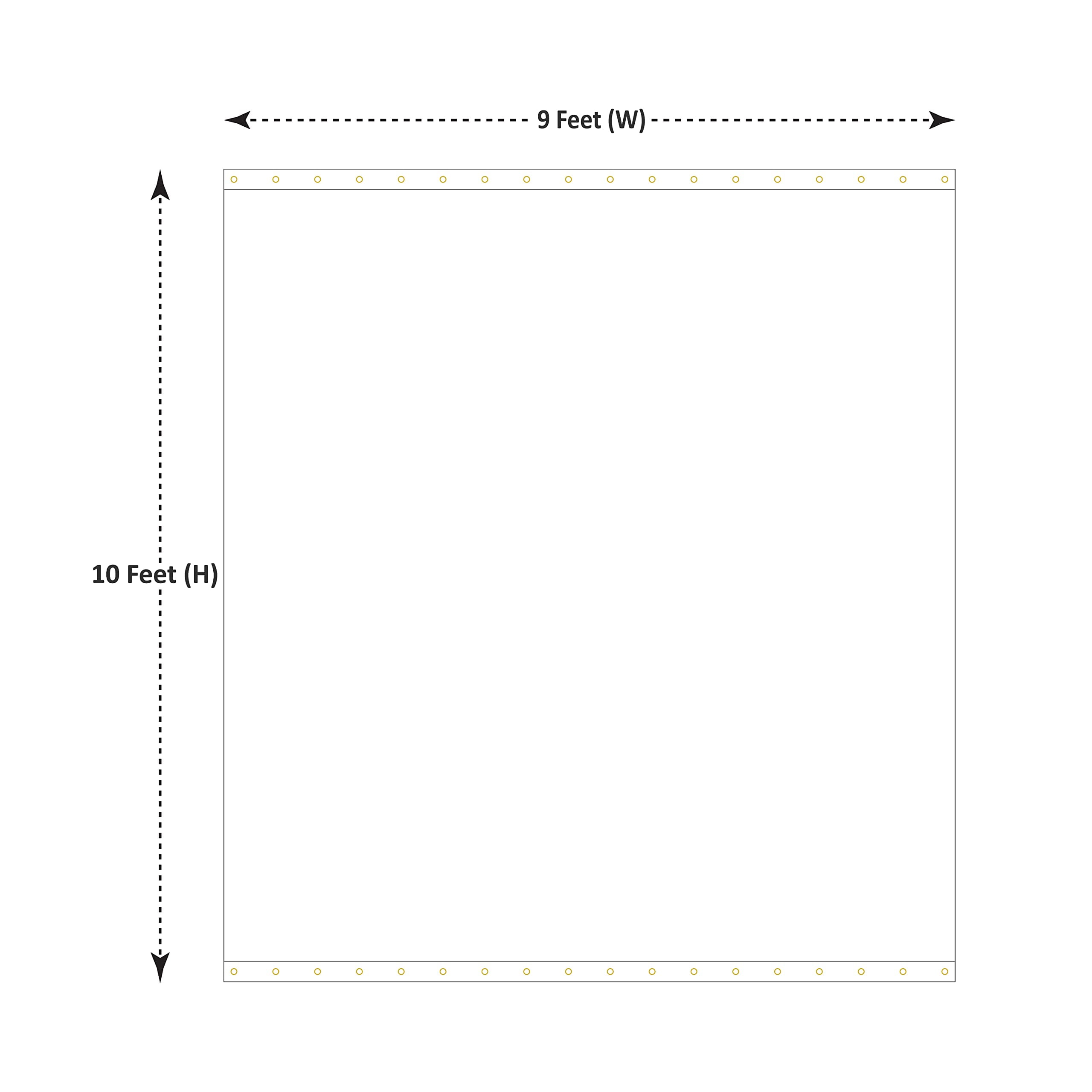 COVERS&ALL Outdoor Vinyl Curtain for Patio Furniture 12 Oz, Weather Resistant Patio Blackout Drapes for Dining Room Window with Rustproof Grommets for Pergola, Porch, Gazebos (10' H x 9' W, Black)