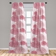 thumbnail image 4 of Ambesonne Floral Curtains, Rose Drawings Romantic Print, Pair of 28"x95", Pale Ruby Grey Pink, 4 of 5