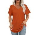 thumbnail image 2 of Akafmk Plus Size Womens Tops,Blouses for Women Summer Tops,Short Sleeve Tops Solid Color Loose Fitting V-neck Casual Blouses Tunic Tops, 2 of 4