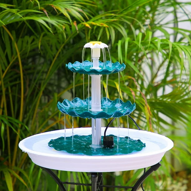 AISITIN 3 Tiered Bird Bath Fountain with 3.5W USB Water Fountain Pump