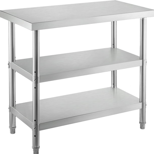 Vevor Outdoor Food Prep Table 24 X 14 33 Inches Commercial Stainless Steel 2 Adjustable Undershelf Bbq Heavy Duty Kitchen Work For Garage Home Warehouse And Silver Com Vevor Outdoor Food Prep Table 24 X 14, Food Prep Table Outdoor