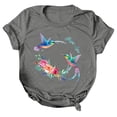 thumbnail image 2 of SMihono Hauts pour Femmes Été Chic Décontracté Femmes Décontracté Impression de Lettres Manches Courtes Col Rond T-Shirt Ample Blouse Hauts T-Shirt Oversize pour Femmes, 2 of 5