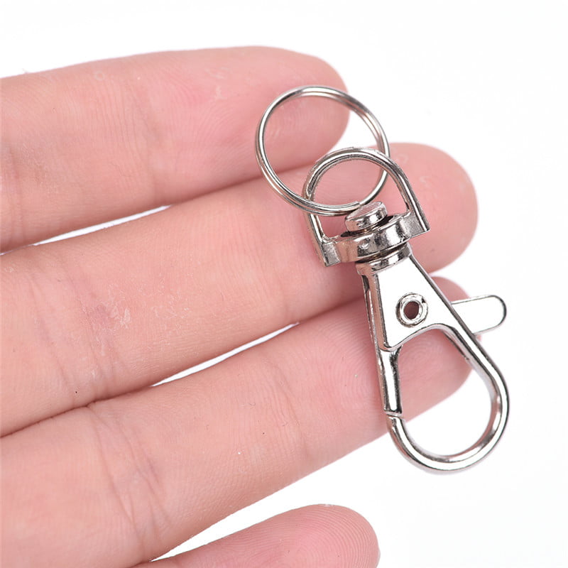 10x Silver Swivel Trigger Clips Snap Lobster Clasp Hook Bag Key Ring Hooks 