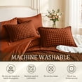 thumbnail image 5 of DHOLE Queen Comforter Set 7 Pieces – Seersucker Textured Waffle Weave Bed in a Bag, All-Season Lightweight Microfiber Bedding Sets with Sheets & Pillow Shams, Farmhouse Vintage Decor – Orange, 5 of 12