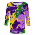 thumbnail image 3 of Hauts Décontractés à Manches 3/4 pour Femmes Col Rond T-Shirt Ample Épaisseur Standard 1 Pce, 3 of 6