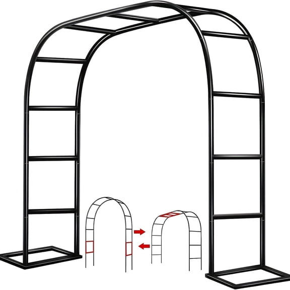 1 Pack Metal Garden Pavilion Arch, Assemble Freely 2 Sizes, Wedding Garden Arch With Base, Bridal Party Decoration, Perfect For Various Climbing Plant