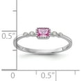 thumbnail image 5 of Sterling Silver Ss Rhodium-Plated .43Created Pink Sapphire And .02Cr. Ringsize 6 (Width 1.59) - Jbsp, 5 of 5