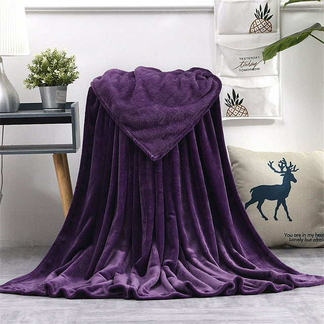 Aodebiao Couverture en Molleton Extra Grand 79x90 Pouces – Jeté en Peluche Super Doux Réversible pour Lit, Canapé et Camping / Lavable en Machine, Chaleur Toutes Saisons (Gris, Beige, Marine)