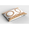 thumbnail image 2 of Ambesonne Greek Themed Pillow Sham 2 Pack, Fret Borders Circles, 26"x20", Marigold White and Plum, 2 of 3