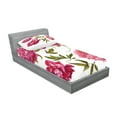 thumbnail image 2 of Ambesonne Floral Fitted Sheet & Pillow Sham Set, Spring Buds Vivid Tones, Twinxl, Olive Green Magenta, 2 of 2
