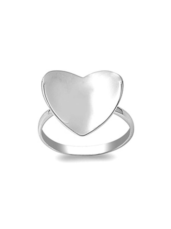 Wide Concave Heart Purity Promise Ring .925 Sterling Silver Band Jewelry Female Male Unisex Size 7