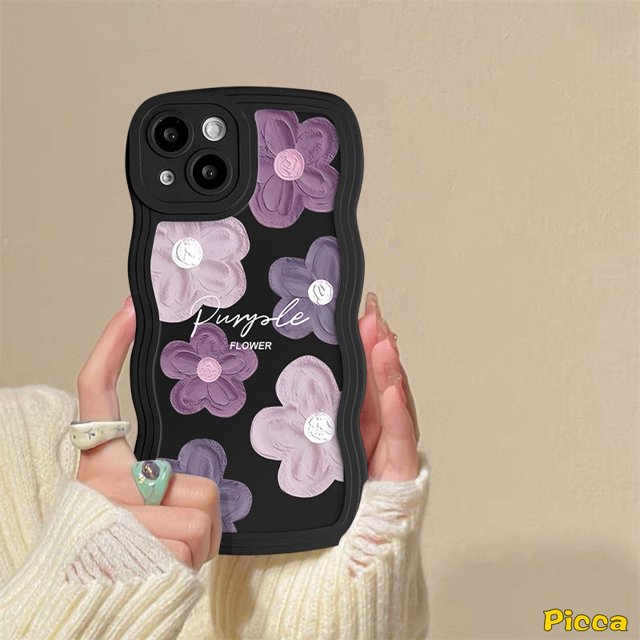 Art Oil Painting Flower Case Para Samsung A14 A03s A12 A04 A20 A50 A23 A13 A32 A04E A22 A02s A04s A50s A52 A53 A52s A51 A33 A11 A30s A21s A31 Retro Floral Borde Ondulado Estuche Suave De Tpu