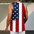 thumbnail image 5 of Cmfcve Men's Stars Stripes Tank Top Sleeveless Crew Neck Patriotic Shirt Independence Day Breathable Vintage Vest, 5 of 7