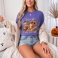thumbnail image 3 of Just a Girl Who Loves Fall Shirt, Sunflower Pumpkin Coffee Football Graphic Tee, Comfort Colors Autumn Unisex T-Shirt - Violet, L, 3 of 4